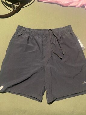 Men's Black Athletic Drawstring Shorts